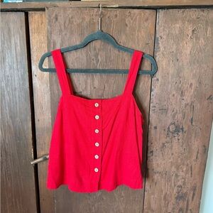 fab'rik Red Button-Down Crop Top